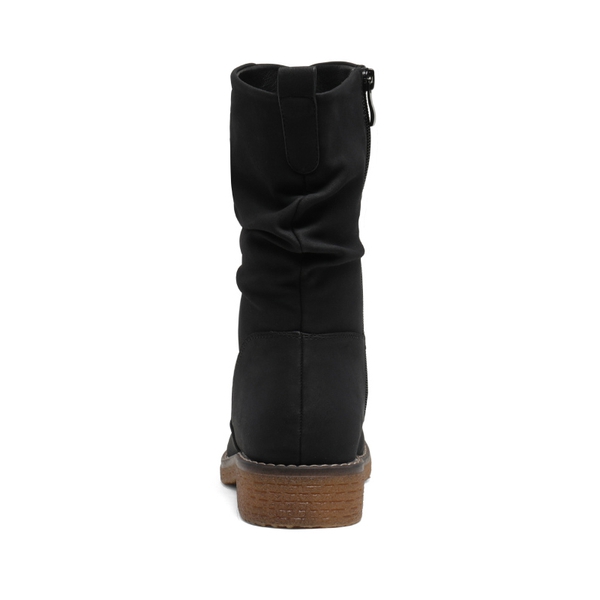Winter Chunky Mid Calf Boots - BLACK PU - 3